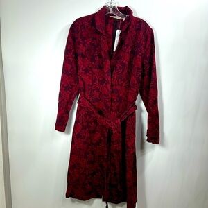 Soft Surroundings Marbury Duster Dark Red Coat size Small.NWT.